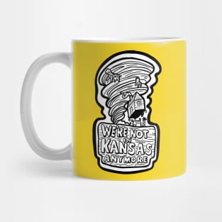 We're Not in Kansas Anymore - black and white illustration Mug